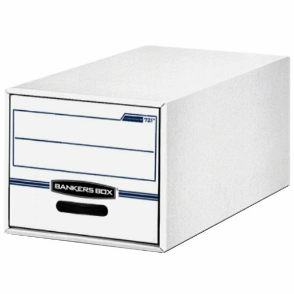 Fellowes 00721 White/Blue Letter Sized Corrugated Fiberboard File Storage Drawer, 6PK 34300721